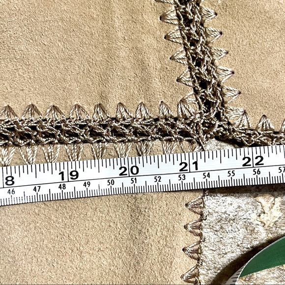 Vintage Overland Tan Suede Leather Lace Embroidered Leather Jacket Women’s Sz 12 - Picture 6 of 10